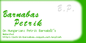 barnabas petrik business card